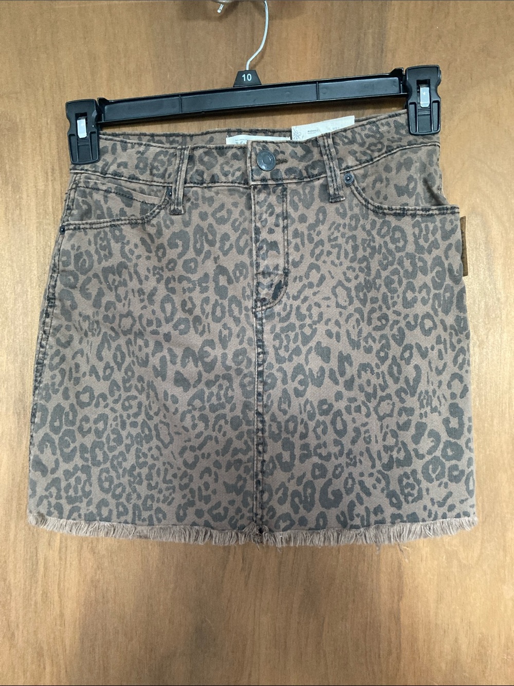 Mudd raw hem leopard print animal print FLXstretch skirt size 3